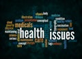 Word Cloud with health issues concept create with text only Royalty Free Stock Photo