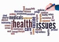 Word Cloud with health issues concept create with text only Royalty Free Stock Photo