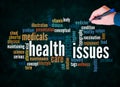 Word Cloud with health issues concept create with text only Royalty Free Stock Photo