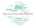 How to attract abundance wordcloud design concept