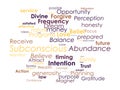 Subconscious Abundance words wordcloud design concept