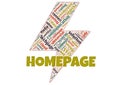 Word cloud of homepage Royalty Free Stock Photo