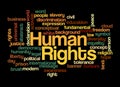 Word Cloud with HUMAN RIGHTS concept, isolated on a black background Royalty Free Stock Photo