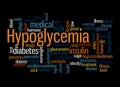 Word Cloud with HYPOGLYCEMIA concept, isolated on a black background