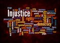 Word Cloud with INJUSTICE concept create with text only