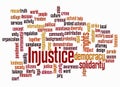 Word Cloud with INJUSTICE concept create with text only