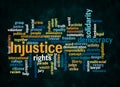 Word Cloud with INJUSTICE concept create with text only