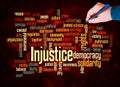 Word Cloud with INJUSTICE concept create with text only