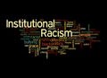 Word Cloud with INSTITUTIONAL RACISM concept, isolated on a black background