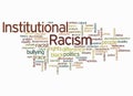 Word Cloud with INSTITUTIONAL RACISM concept, isolated on a white background