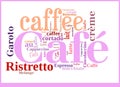 Word Cloud international specialities of Coffee Royalty Free Stock Photo