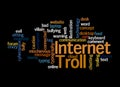 Word Cloud with INTERNET TROLL concept, isolated on a black background Royalty Free Stock Photo