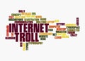 Word Cloud with INTERNET TROLL concept, isolated on a white background Royalty Free Stock Photo