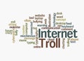 Word Cloud with INTERNET TROLL concept, isolated on a white background Royalty Free Stock Photo