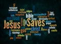 Word Cloud with JESUS SAVES concept create with text only