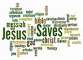 Word Cloud with JESUS SAVES concept create with text only