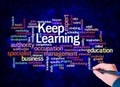 Word Cloud with KEEP LEARNING concept create with text only