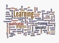 Word Cloud with LEARNING concept, isolated on a white background Royalty Free Stock Photo