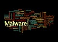 Word Cloud with MALWARE concept, isolated on a black background Royalty Free Stock Photo