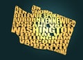 Word cloud map of Washington state Royalty Free Stock Photo