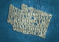 Word cloud map of Washington state Royalty Free Stock Photo