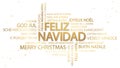 Word cloud Merry Christmas (in Spanish