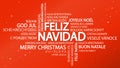 Word cloud Merry Christmas & x28;in Spanish& x29;