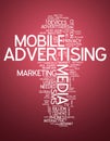 Word Cloud Mobile Advertising Royalty Free Stock Photo