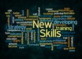 Word Cloud with NEW SKILLS concept create with text only Royalty Free Stock Photo