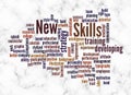 Word Cloud with NEW SKILLS concept create with text only Royalty Free Stock Photo