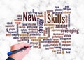 Word Cloud with NEW SKILLS concept create with text only Royalty Free Stock Photo