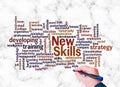 Word Cloud with NEW SKILLS concept create with text only Royalty Free Stock Photo