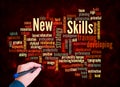 Word Cloud with NEW SKILLS concept create with text only Royalty Free Stock Photo