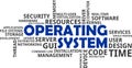 Word cloud - operating system Royalty Free Stock Photo