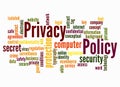 Word Cloud with PRIVACY POLICY concept create with text only Royalty Free Stock Photo