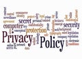 Word Cloud with PRIVACY POLICY concept create with text only Royalty Free Stock Photo