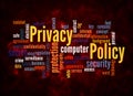 Word Cloud with PRIVACY POLICY concept create with text only Royalty Free Stock Photo