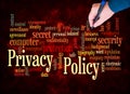 Word Cloud with PRIVACY POLICY concept create with text only Royalty Free Stock Photo