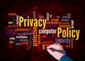 Word Cloud with PRIVACY POLICY concept create with text only Royalty Free Stock Photo