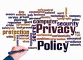 Word Cloud with PRIVACY POLICY concept create with text only Royalty Free Stock Photo