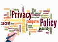 Word Cloud with PRIVACY POLICY concept create with text only Royalty Free Stock Photo