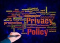 Word Cloud with PRIVACY POLICY concept create with text only Royalty Free Stock Photo