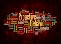 Word Cloud with PROACTIVE BEHAVIOR concept create with text only Royalty Free Stock Photo