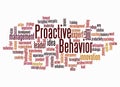 Word Cloud with PROACTIVE BEHAVIOR concept create with text only Royalty Free Stock Photo