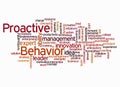 Word Cloud with PROACTIVE BEHAVIOR concept create with text only Royalty Free Stock Photo