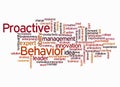Word Cloud with PROACTIVE BEHAVIOR concept create with text only Royalty Free Stock Photo