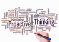 Word Cloud with PROACTIVE THINKING concept create with text only Royalty Free Stock Photo