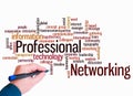 Word Cloud with PROFESSIONAL NETWORKING concept create with text only Royalty Free Stock Photo