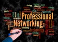 Word Cloud with PROFESSIONAL NETWORKING concept create with text only Royalty Free Stock Photo
