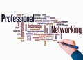 Word Cloud with PROFESSIONAL NETWORKING concept create with text only Royalty Free Stock Photo